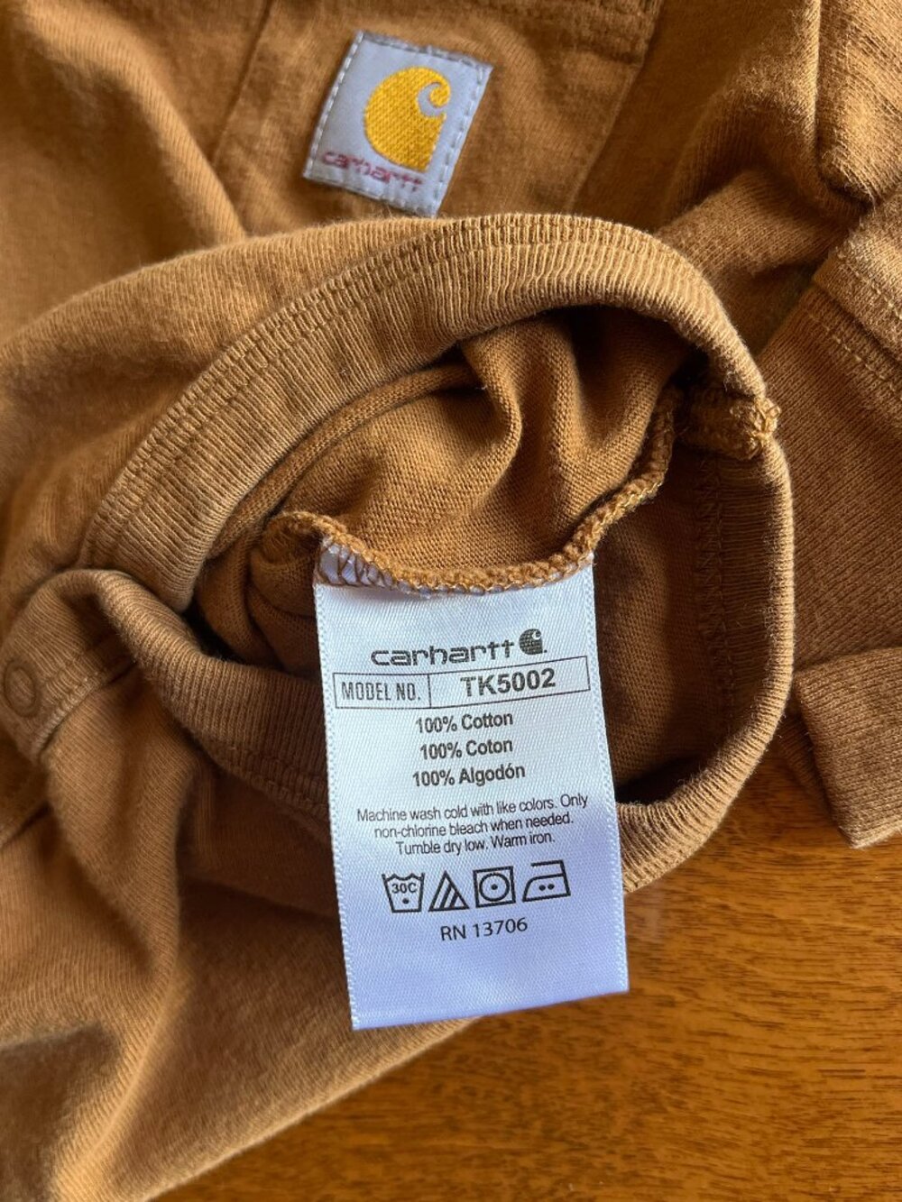 Carhartt tan pocket onesie 6m - Picture 4 of 5